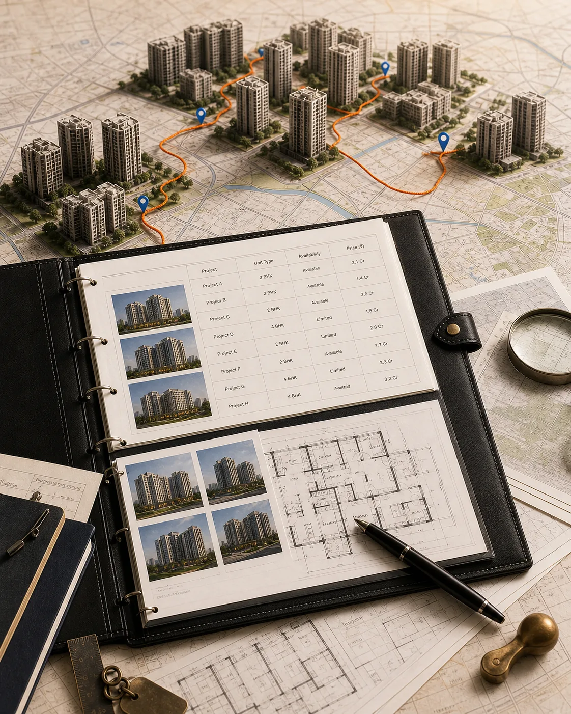 Inventory ledger, project models and cross-market route planning